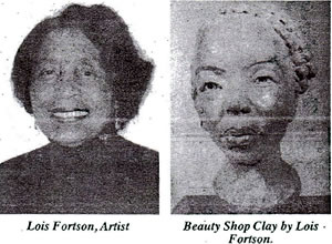 Local artist Lois Fortson had her Visual Voices exhibit entry purchased by the Mills African American art collection in Indianapolis, Indiana. Her entry titled: "beauty Shop" is a clay portrait and is the second clay portrait purchased by the Mills collection this year.